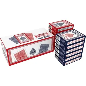 Maverick Playing Cards Brick (12 Decks, Red & Blue) – Standard Index – Made in USA