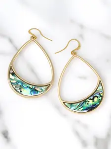 Bauble Sky Teardrop Natural Abalone Earrings – Iridescent Oceanic Elegance in Gold or Silver | Timeless & Sophisticated | Add to Cart Now!