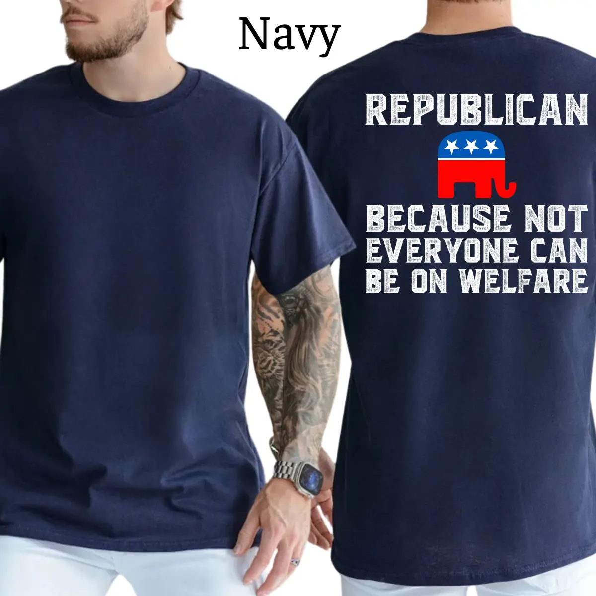 Republican Because Not Everyone Can Be On Welfare T-Shirt, Patriot Mens Shirts Funny, Conservative Political Graphics Tee, Political Graphics Shirt, Men's Gifts, Casual Menswear, For Men