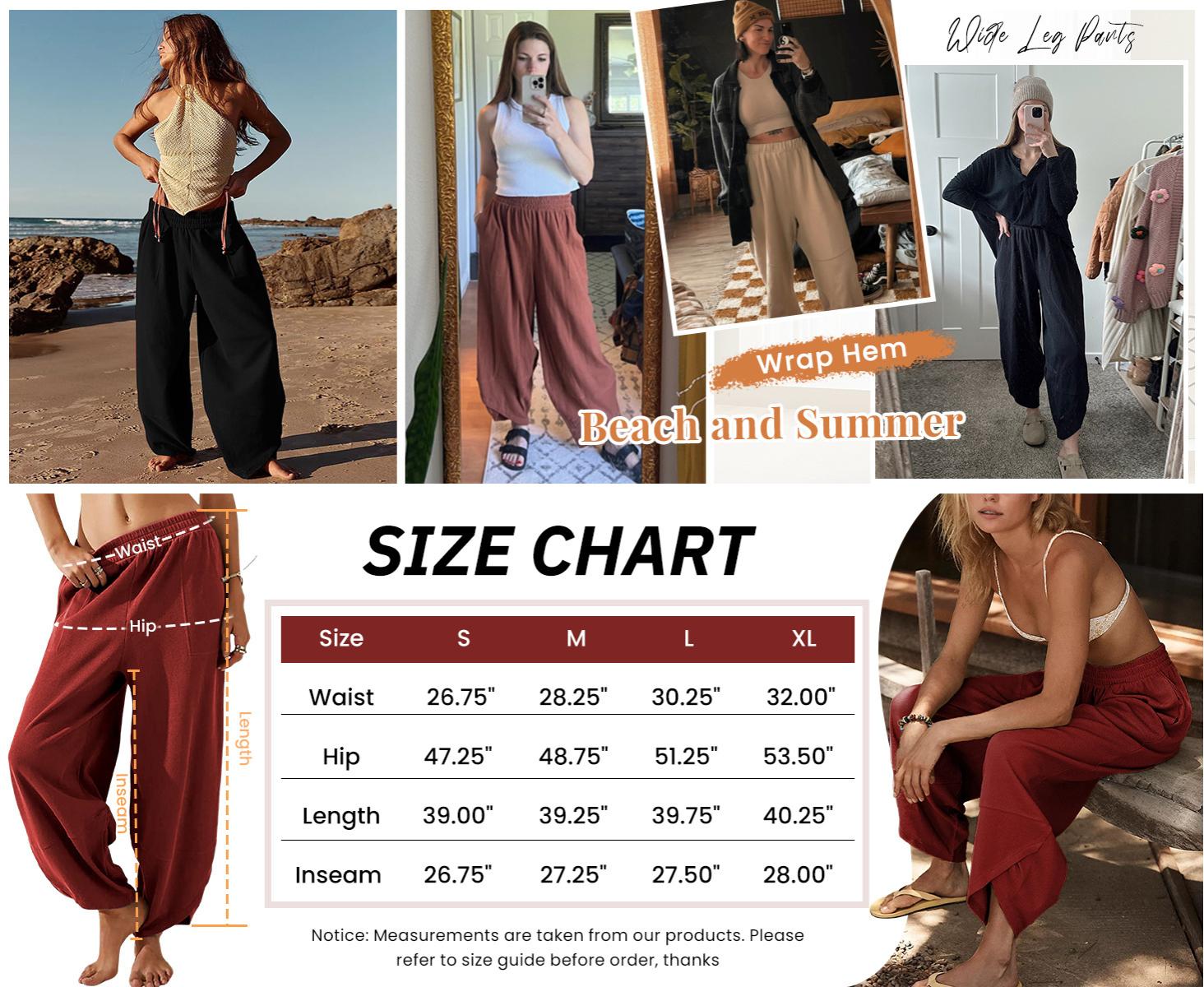 Kingapril Womens Baggy Wide Leg Pants Casual Elastic Waisted Palazzo Harem Pants with Pockets Kingapril Womens Baggy Wide Leg Pants Casual Elastic Waisted Palazzo Harem Pants with Pockets
