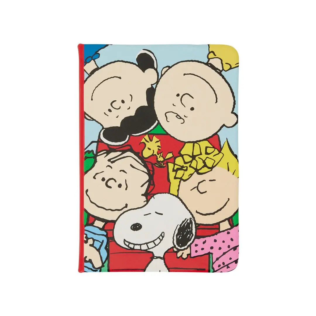 Loungefly Peanuts Snoopy & Gang Charlie Brown Lucy Cute Character Refillable Journal, Faux Leather Office Notebook, 5”w x 7”h Cute Stationery for Brilliant Ideas