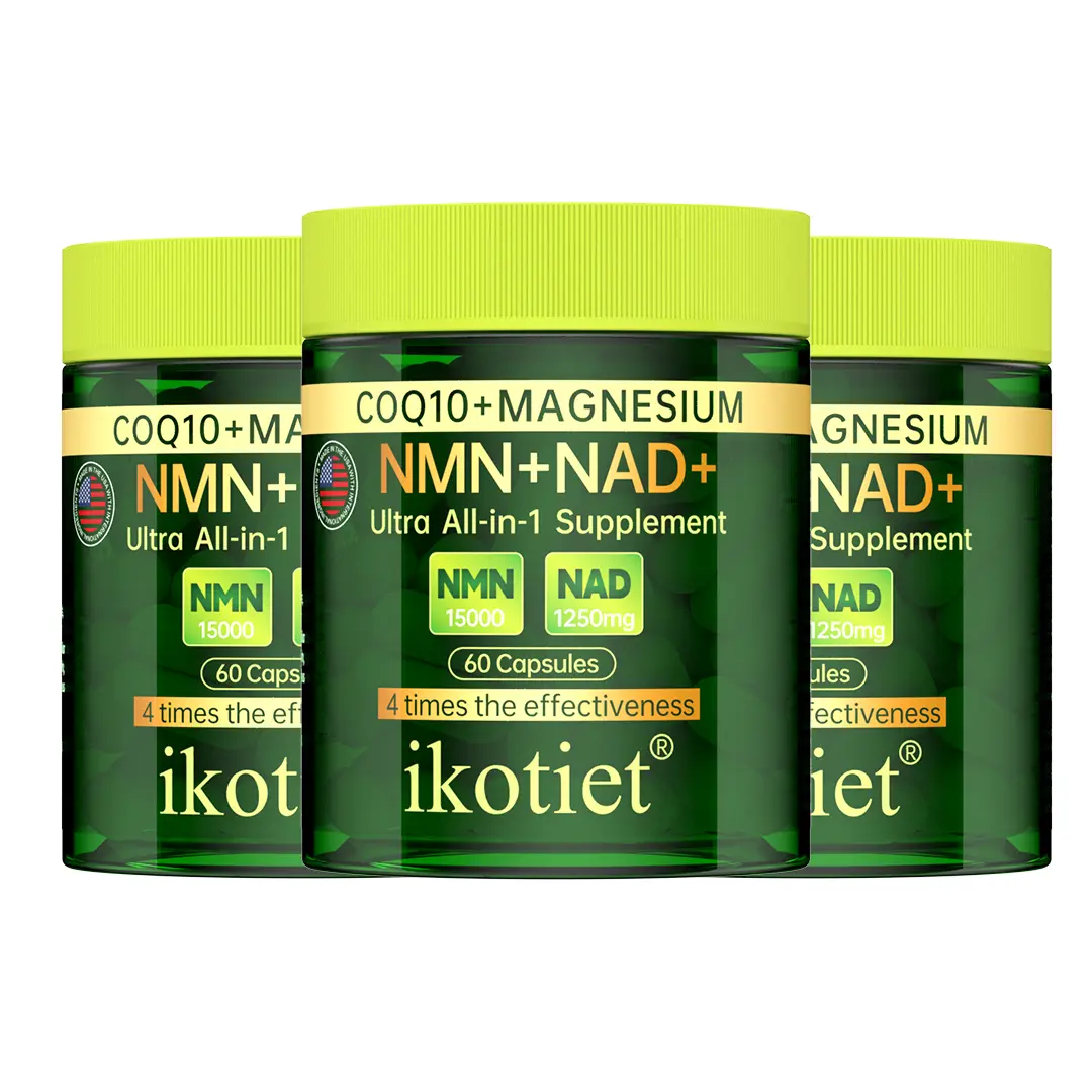 IKOTIET NMN Resveratrol Magnesium Complex Capsules - Non-GMO Adult Multivitamin Supplement with Metabolism, Antioxidant, Cellular Energy, NAD+ Level, Brain Function & Health, Immunity, DNA Repair Support (Free Trial Pack)
