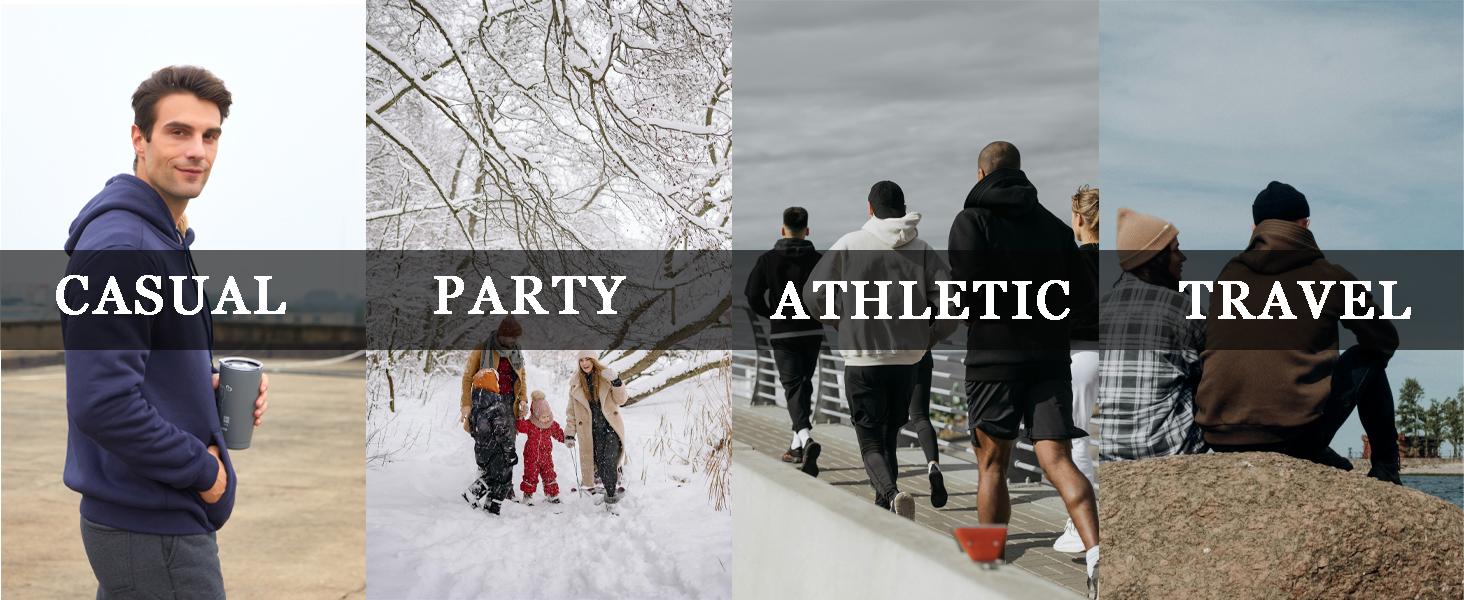 MAGCOMSEN Men's Heavy Hoodie Sherpa Fleece Lined Pullover Thick Spring Winter Hooded Sweatshirt Fallfreshness Outdoorfun