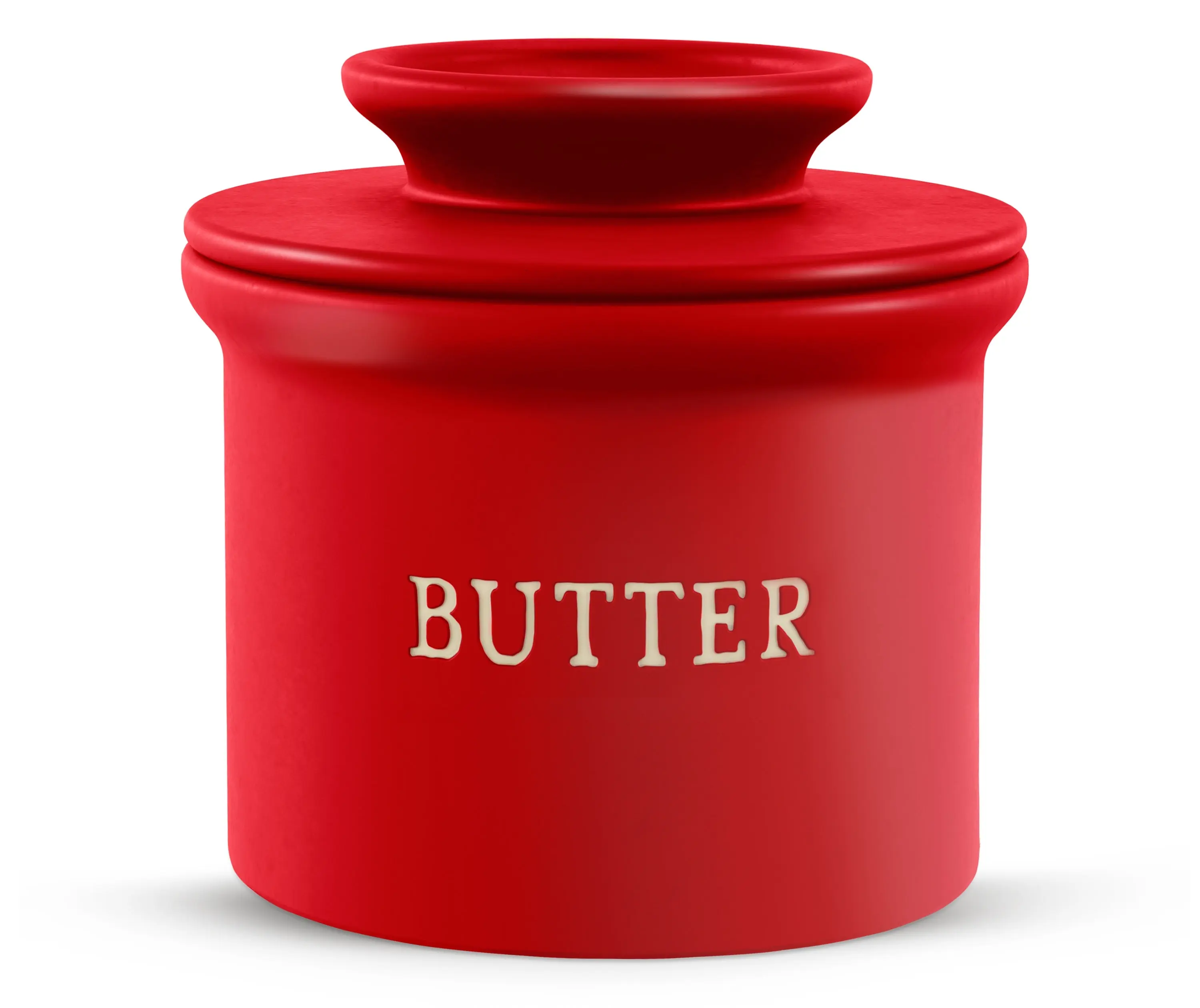 KOOK Farmhouse Collection Ceramic Butter Keeper Dish - Durable, Elegant Large Capacity Canister for Kitchen Preserving