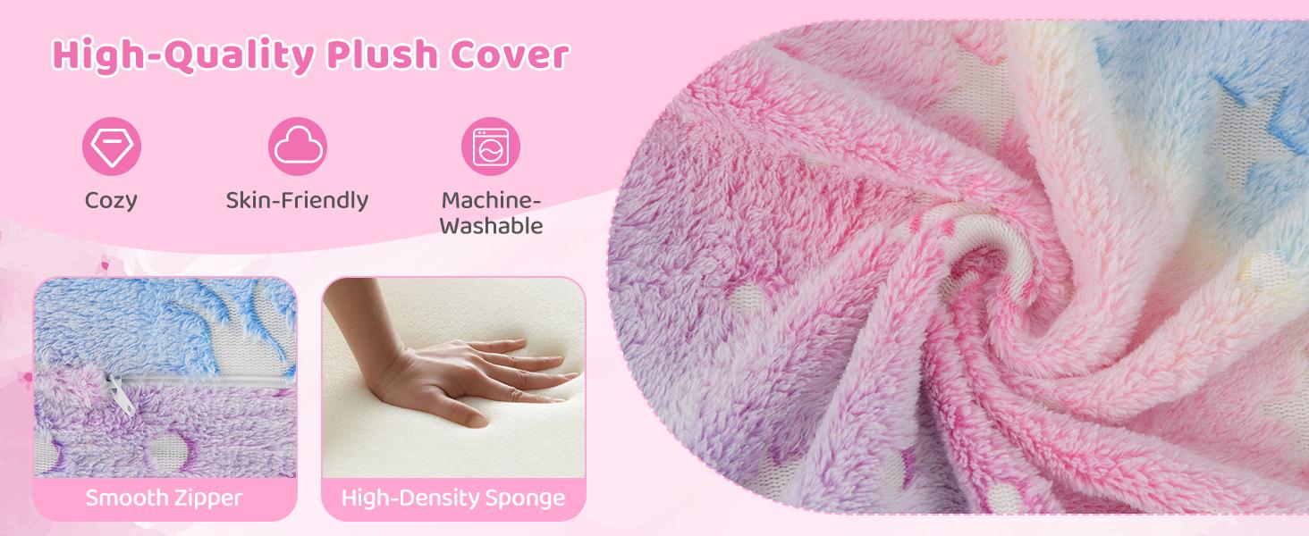 Costway Modular Play Couch, Glow in The Dark Fold Out Children Sofa Couch, Bedroom Playroom Furniture for Toddlers, Comfy Foam and Floor Cushion Gift for Boys Girls 3+