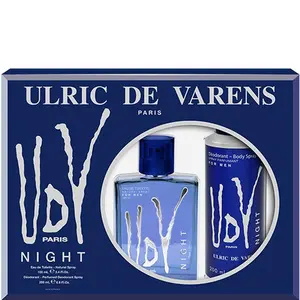 Ulric De Varens Night Eau De Toilette for Men 2pcs Set - Captivating, Enchanting, and Luxurious- Easy to Love, Manly, and Notes of Bergamot, Mandarin, Pineapple, and Cedar- Ideal for the Man Who is Bold and Fearless - 3.4 Fl Oz + 6.8 Fl oz Deodorant