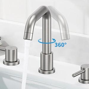 GARVEE 3 Hole Bathroom Faucets - Available in Chrome and Matte Black Finishes, Featuring Pop-up Drain, 8 Inch Widespread Design, Dual Handles, and Includes Supply Lines for Modern Vanity Sinks. GARVEE 3 Hole Bathroom Faucets - Available in Chrome and Matte Black Finishes, Featuring Pop-up Drain, 8 Inch Widespread Design, Dual Handles, and Includes Supply Lines for Modern Vanity Sinks.