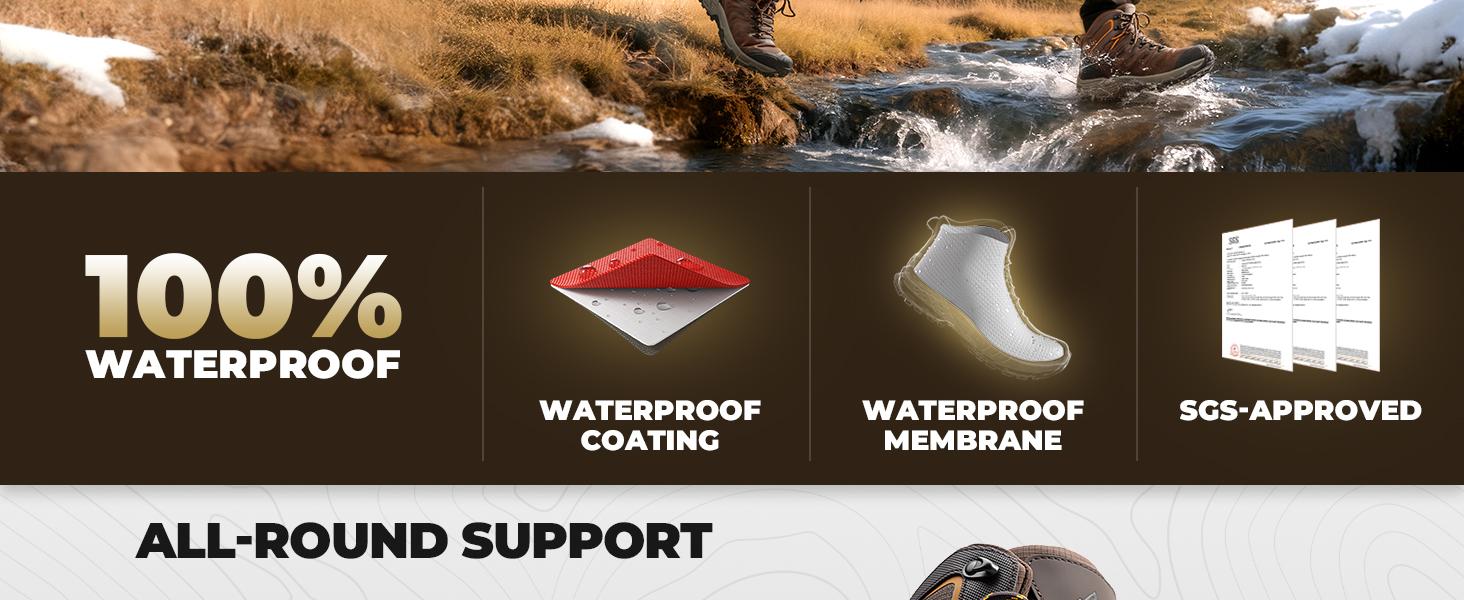 【WATERPROOFING】NORTIV 8 Men's Armadillo 3.0 Waterproof PRO Hiking Boots All Seasons Lightweight Non-Slip Arch Support Trekking Camping Ankle Boots Outdoorfun SpringStatements