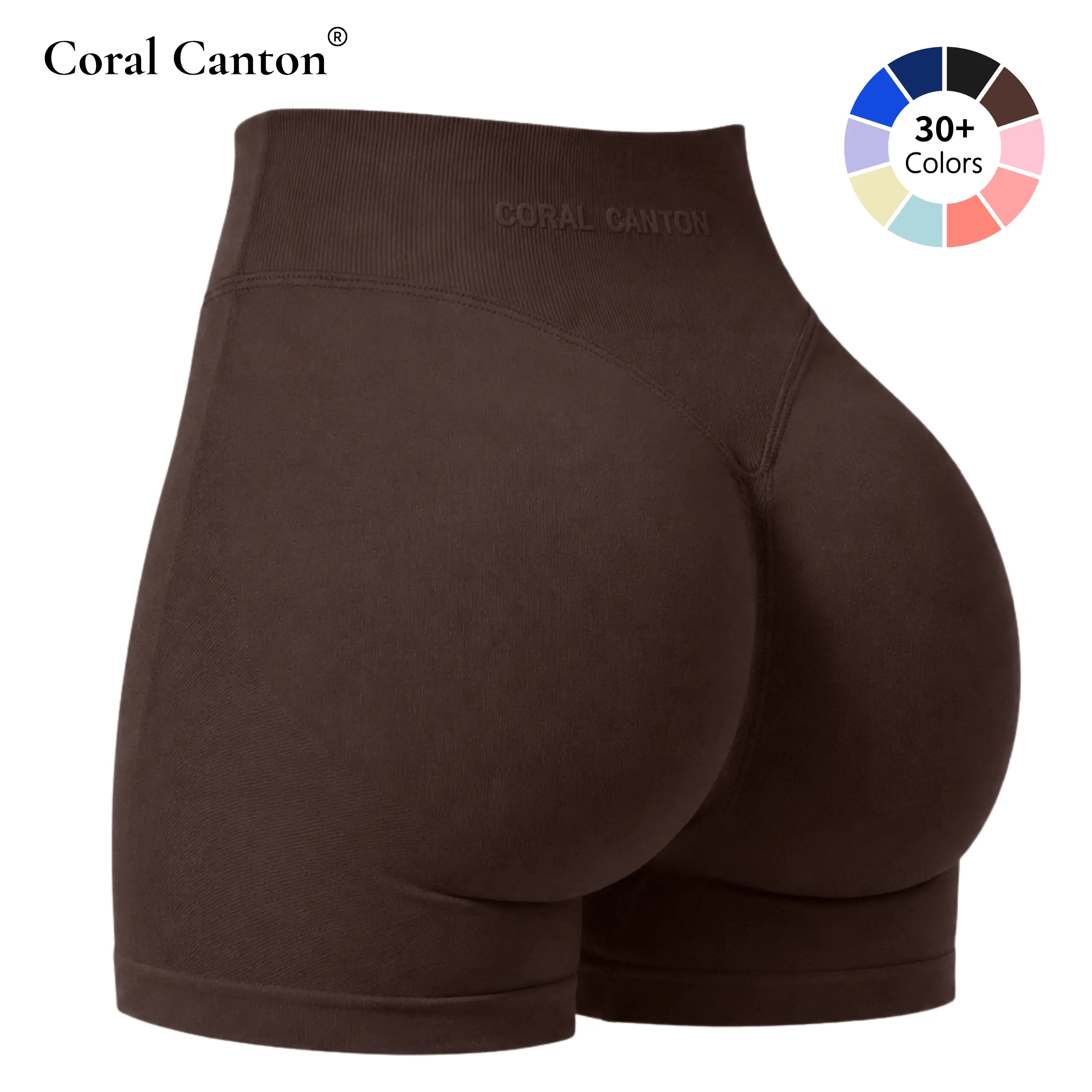 Coral Canton High Waisted Compression Shaperwear Sports Shorts - Butt Lifting, Gym & Athletic Shorts for Summer Vibes, Compression Sports Shorts,summerwins,travel essentials,camping essentials BackToSchool