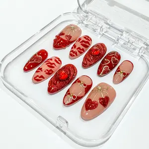 KissMuse Nails NEW IN Collection  | A Kiss to Remember | DY005 |  Handmade Press-On Nails 10PCS | Acrylic, Reusable, Salon-Quality, Long-Lasting, Glossy Design