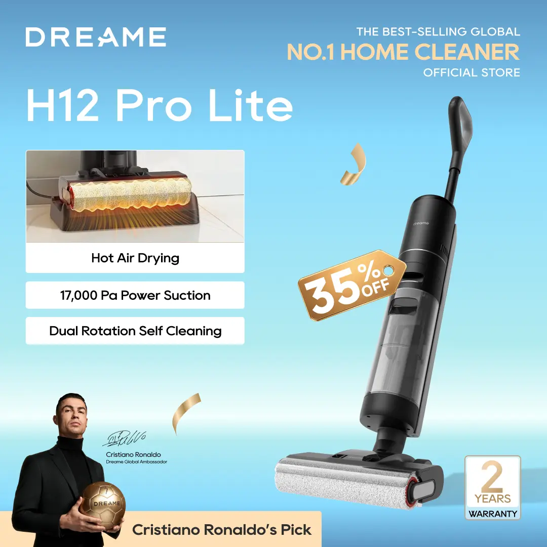 DREAME H12 PRO Lite/  H12 Pro Flexreach Lite/   H12 Flex Reach Lite Wet Dry Vacuum Cleaner, Smart Floor Cleaner Cordless Vacuum and Mop for Hard Floors, One-Step Edge to Edge Cleaning with Hot Air Drying Black,back to school,back to school haul