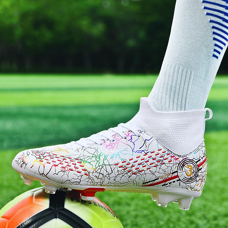 Unisex Ombre Pattern Lace-up Front Football ShoesAnti-slip Breathable Long Studs Soccer Shoes,Soccer Cleats, Football Cleats, Summer TrainingSneakers for Training Match Practice