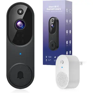 J.C 1080p Video Doorbell Camera Wireless with Chime, AI Human Detection, 2-Way Audio, FHD Live View, Wire-Free, Night Vision, Cloud Storage, Battery, Indoor Outdoor Surveillance (Black)