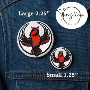 Cardinal Rebel Pin, Abolish ICE Pin Button, Ice Protests, Immigrant Rights, Illinois Resistance Pin, North Carolina, Ohio, Indiana, Kentucky HFN