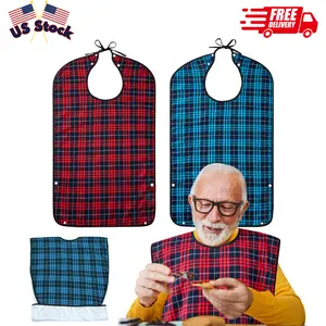 2pcs Adult Bibs For Men Washable, Reusable Waterproof Large