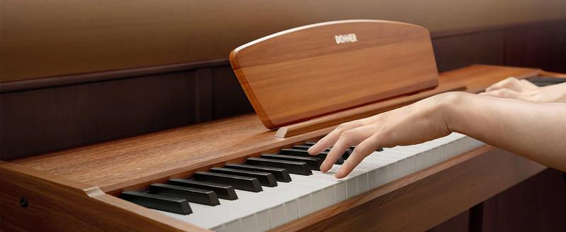 Donner DDP-80 Wooden Style 88 Key Weighted Digital Piano with Stand & 3 Pedal, Sound Upgrade