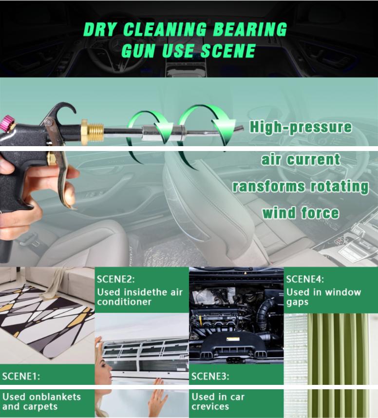 Air Blow Blaster Car Interior Cleaning Blaster High Pressure Car Detailing Cleaning Tool with Nozzle and Auto Detailing Dusting Brush for Quickly Blasts Dirt and Dust from Surface