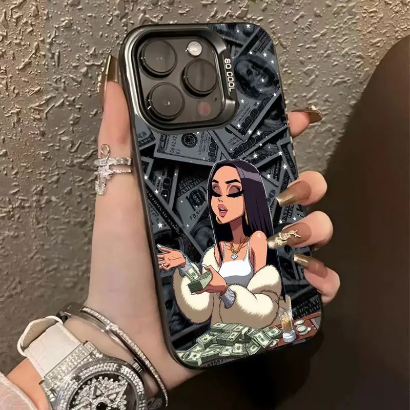 Phone Case: Banknote Ocean Luxury Women's Pattern Design 2D Effect, Compatible with iPhone 17 16 15 14 13 12 11 PRO MAX PLUS,AIR and iPhone XR XS MAX 7 8Plus 16E SE, Anti-Stain, Drop-, Ideal Gift for Loved Ones, Family, and Friends
