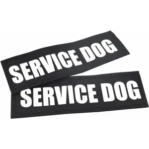 2 Pack Reflective Service Dog Patches with Hook Back for Pet Collar Vest Harness - 3 Sizes