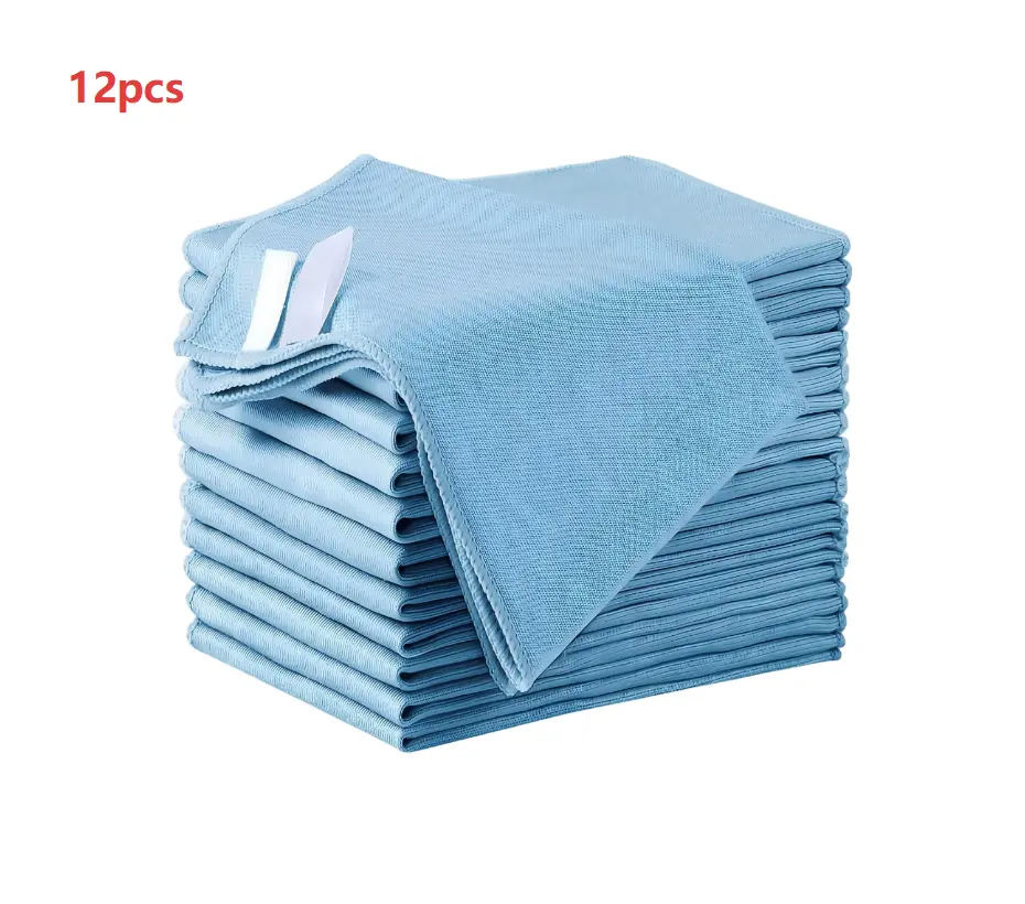 12-Pk 12x12 in Absorbent Microfiber Cleaning Cloths, 8x Water Absorbent Wipes, Reusable Lint-Free Streak-Free, Ideal for Car Window Care, Stainless Steel, Eyeglasses, 12 Pk-12\ X 12\, Absorbent Sheets Cleaning Cloths