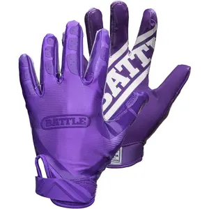 Battle Sports Adult DoubleThreat Football Gloves - Purple/Purple