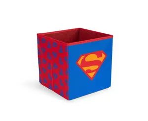 DC Comics Superman Logo Storage Bin Cube Organizer | 11 Inches