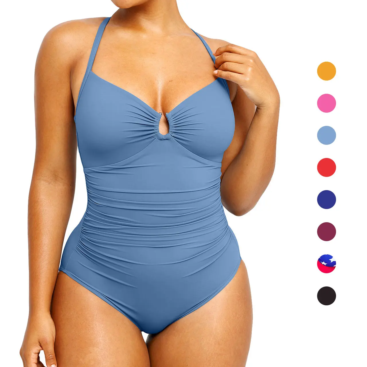 Shapellx Women's Smart Sculpt Shaping Swimsuit U-Ring Cut Out Slimming Swimwear One Piece Tummy Tucking Bathing Suit Shapellx Women's Smart Sculpt Shaping Swimsuit U-Ring Cut Out Slimming Swimwear One Piece Tummy Tucking Bathing Suit