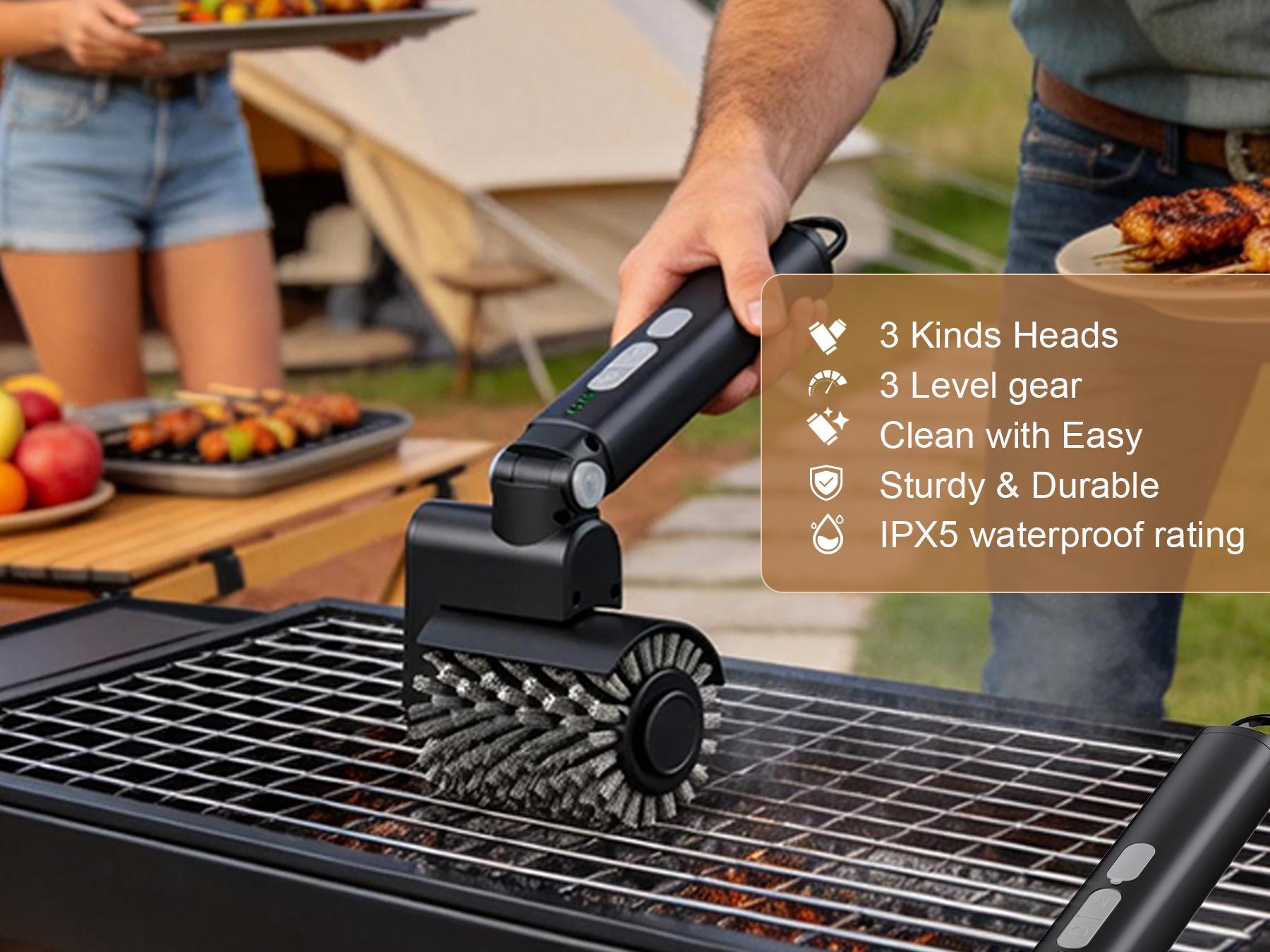IJF Heavy Duty Electric Rotating Grill Brush Cordless, Powerful BBQ & Griddle Power Scrubber, 120–150 Min Battery Life, No Loose Bristles, 3 Cleaning Attachments IJF Heavy Duty Electric Rotating Grill Brush Cordless, Powerful BBQ & Griddle Power Scrubber, 120–150 Min Battery Life, No Loose Bristles, 3 Cleaning Attachments