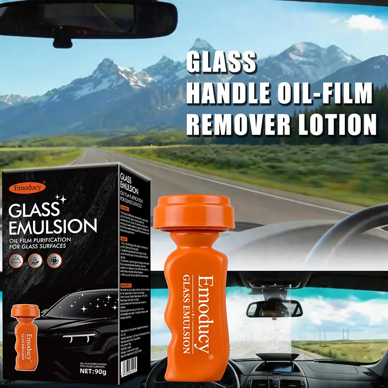 Emoducy Automotive Handheld Oil Flmr Cream,Glasshandle Oil-Filmremover Lotion,Window Oil Film Cleaning,FastCleaning, CompactAnd Easy To Cary-100g Degreaser Cleaner Auto Detailing Products