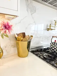 Gold Octagon Kitchen Utensil Holder Gold Octagon Kitchen Utensil Holder