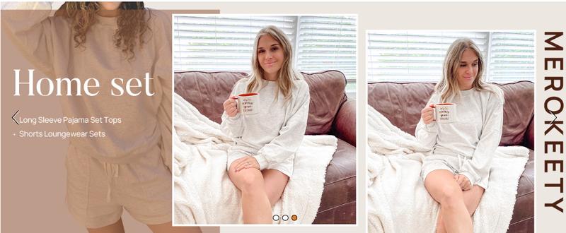 MEROKEETY Women's 2025 Fall Oversized Batwing Sleeve Lounge Sets Casual Top and Shorts 2 Piece Outfits Sweatsuit MEROKEETY Women's 2025 Fall Oversized Batwing Sleeve Lounge Sets Casual Top and Shorts 2 Piece Outfits Sweatsuit