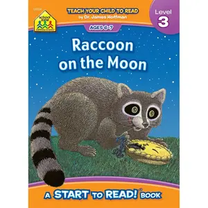 School Zone Raccoon on the Moon, Start to Read! Book Level 3: Ages 6 to 7, Rhyming, Early Reading, Vocabulary, Simple Sentence Structure, and More (Start to Read! Book Series) Paperback – Picture Book, April 7, 2011
