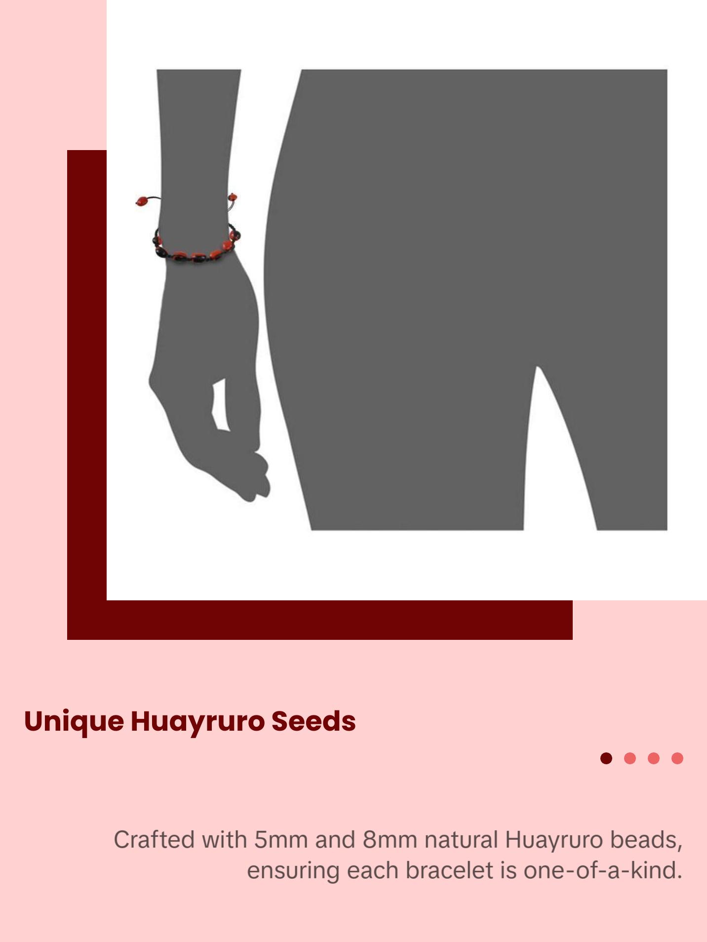 Adjustable Macramé Good Luck Bracelet – Handmade with Huayruro Seeds