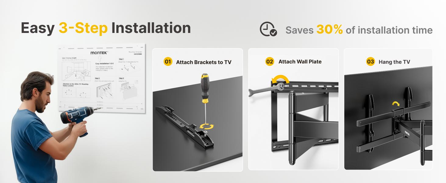Long Arm TV Wall Mount for 43-95 Inch TVs, 42.5 Inch Extension, Swivel and Tilt, Full Motion, VESA 800 x 400mm, 132 lbs, 16',18' Studs