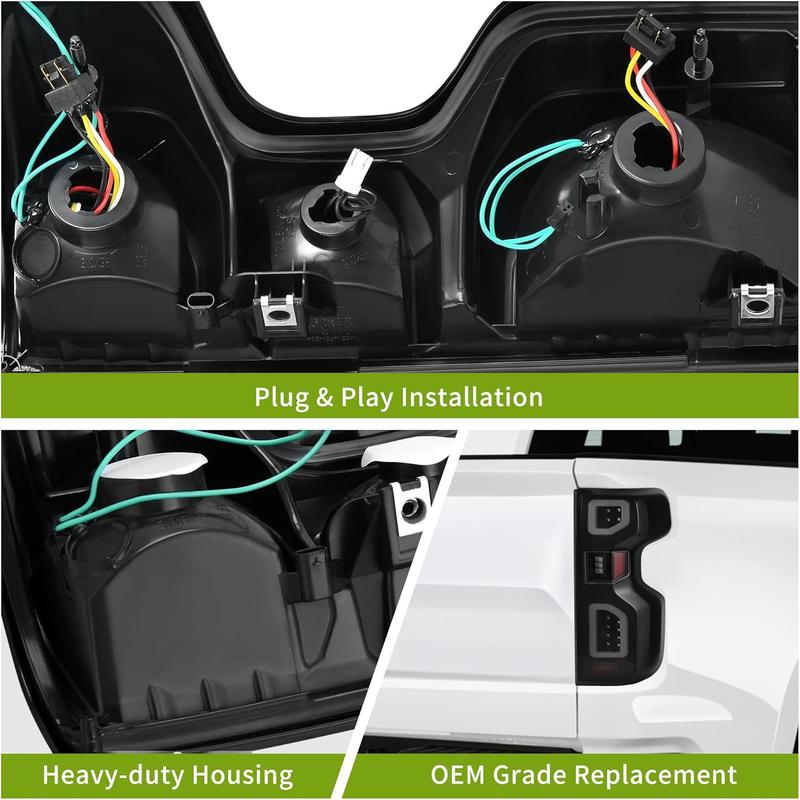 YITAMOTOR LED Rear Tail Lights Brake Lamp Compatible with 2019-2023 Chevy Silverado 1500/2022 Chevy Silverado 1500 LTD Tail Lamp Smoked Taillights, Driver and Passenger Side