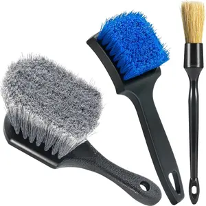 Eomarce Tire & Wheel Cleaning Brush Kit – 3-Piece Premium Car Detailing Brush Set | Multi-Surface