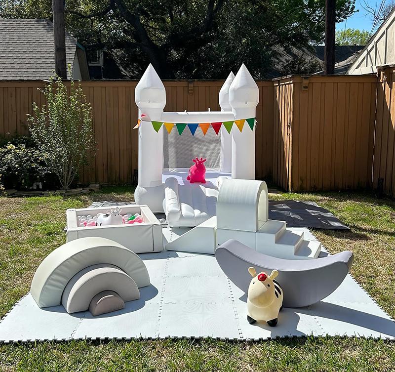 6FT Oxford Bouncy Castle Outdoor Inflatable Inflatable Halloween Christmas Decoration Jumping Castles Children Birthday Party Bounce House With Slide