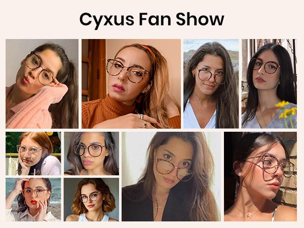 Cyxus Anti Blue Light Glasses for Women-Lightweight Small Face, Nose Friendly for Round Face,Metal Frame TR90,Oversized Cat Eye ,Blue Light Filter,Block harmful rays, Work Office Home Gaming，For Unisex HD High Quality Eyewear Non Prescription - 8169