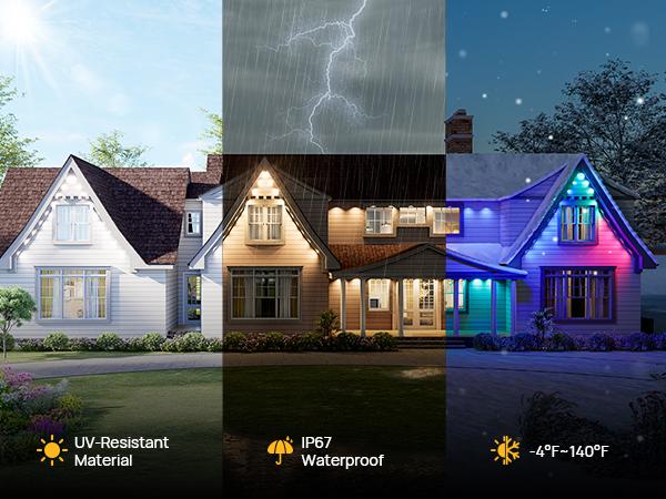 Linkind Permanent Outdoor Lights HP2, 100ft Smart AI RGBTW Christmas Lights, 85 Scenes Modes for Daily Holiday Christmas Decorations,IP67 Waterproof, Compatible with Alexa,Google Assistant