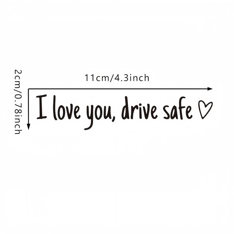  ﻿ 4PCS I Love You Drive Safe Decal Simple Design for Safe Driving Ideal for Drivers and Car Enthusiasts Vehicle Exterior Decoration Windshield Sticker rearview mirror sticker