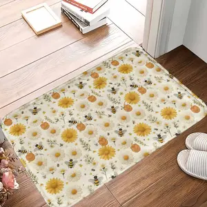 Honey Bee and Daisy Flannel Blanket Cute Floral and Honey Jar Print Soft Warm Cozy Lightweight Perfect for Bedroom Sofa Picnic Camping Gift Home Decor