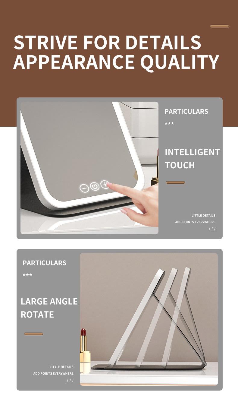 Portable LED Light Makeup Mirror,  Touch