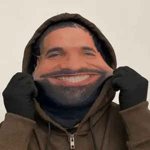 1pc Funny Celebrity Print Full Face Knit Balaclava, Polyester, Fashion Style, Handwash/Dry Clean, Suitable For Halloween, Christmas, April Fools' Day Party, Role-Playing, Applicable For All, Easter, Theme Party, Valentine's Day,  Masks Multicolor