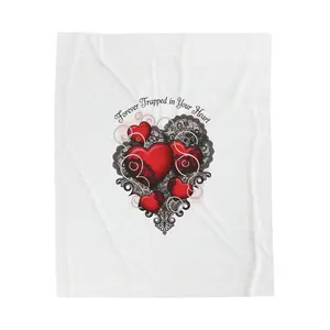 Gothic Romance Heart Print Blanket | 80s Nostalgia New Romantic, Valentine Punk