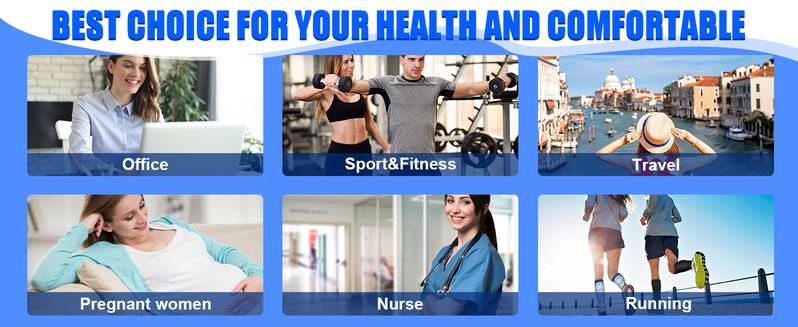 8 Pairs Compression Socks for Women & Men, Fashionable  Knee-High Socks for Walking, All Seasons,Unisex, Support Sock