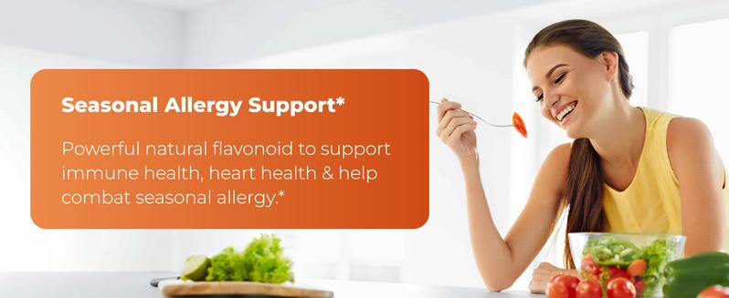 【Sandhus】Quercetin Improves Blood Flow, Heart, Immune, Joint Healthy & Respiratory System, Vegetarian Capsules 120 Count