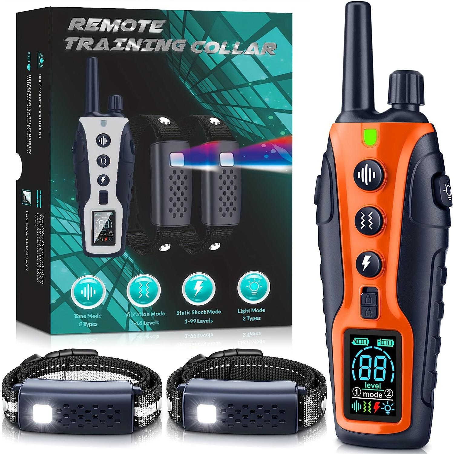 3300ft Range  Electric Shock Vibration & Sound Modes Rechargeable Dog Training Collars Adjustable Nylon Strap Waterproof  For Small To Large Dogs (5-150lbs)