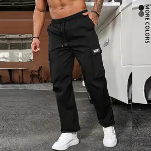 Men’s classic multi-pocket cargo pants—durable, comfortable trousers with an adjustable drawstring waist and side pockets; suitable for all-season outdoor casual wear, ideal for hiking and everyday use.