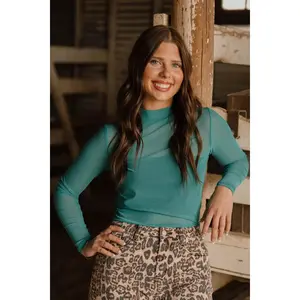 Meshed Out in Turquoise Top