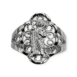 Oval San Judas Silver 925 Ring Women Saint Jude Ring